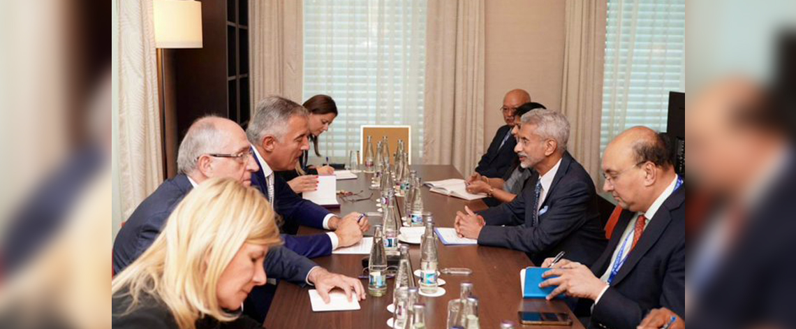 External Affairs Minister H. E Dr. S Jaishankar met Montenegrin President H. E Milo Đukanović at the margins of GLOBSEC 2022 in Brastislava.